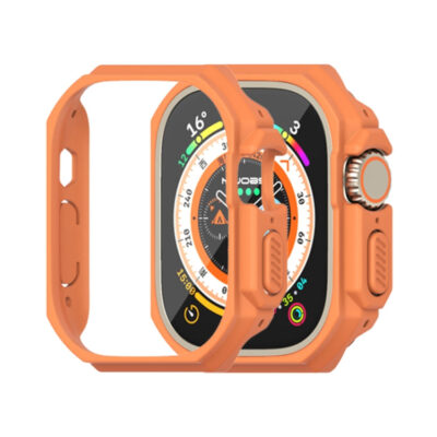 For Apple Watch Ultra 49mm Mijobs Ultra-thin Bezel PC Watch Case(Orange)